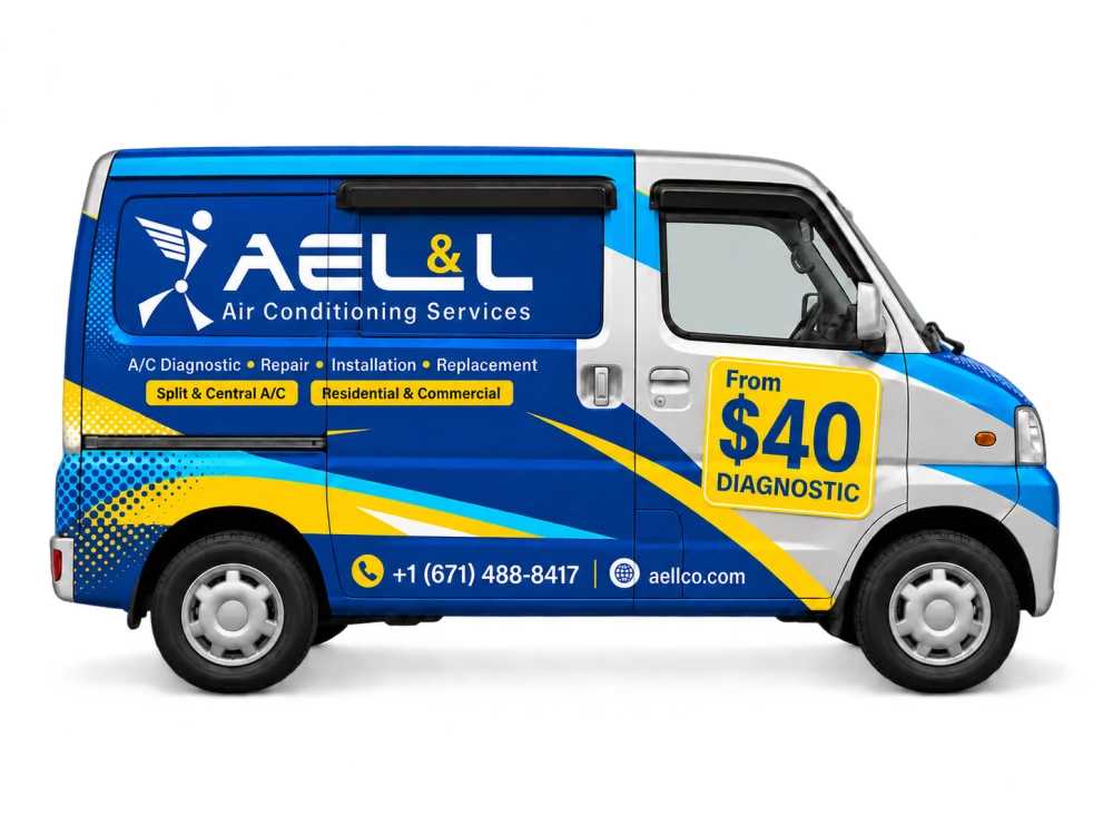 AEL&L air conditioning service minivan in Guam