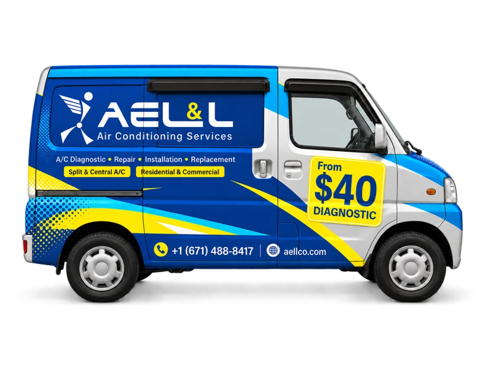 AEL&L air conditioning service minivan in Guam